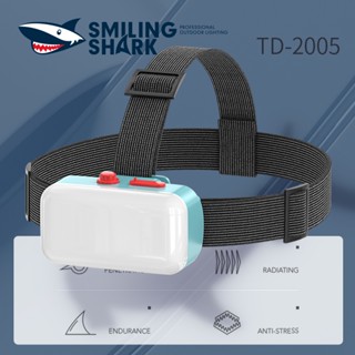 Smiling Shark TD-2005 ไฟฉายสวมศีรษะ ขนาดเล็ก แบบพกพา สว่างมาก ชาร์จไฟได้ สําหรับตกปลา ผจญภัย กลางแจ้ง