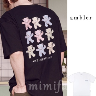 [AMBLER] เสื้อยืดแขนสั้น ปักลาย หลากสี สําหรับผู้ชาย และผู้หญิง