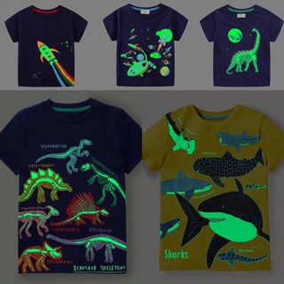 Noctilucent ใหม่ เสื้อยืดคอกลม แขนสั้น ลายไดโนเสาร์ เรืองแสง…