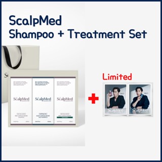 【ScalpMed】แชมพูเกลือ สีฟ้า สไตล์เกาหลี + แชมพูแคปซูลสีแดง + ชุดทรีตเมนต์แคปซูลสีแดง / โปสเตอร์ Lee JaeWook 1 แผ่น / บรรเทารังแค, บรรเทาอาการคัน, บรรเทากลิ่น, Mitiga