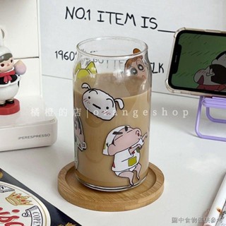 [Crayon Shin-chan Qu Cup] แก้วกาแฟ นม เครื่องดื่ม รูปชินจัง สีส้ม