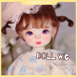 Cod+พร้อมส่ง ส่งฟรี วิกผมตุ๊กตา bjd6 Point Baby Wig 8 Point ob11 Imitation Beach Wig ขนาด 9-18 ซม.