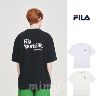 [FILA Korea] เสื้อยืดแขนสั้น พิมพ์ลายโลโก้ ขนาดเล็ก สไตล์สปอร์ต