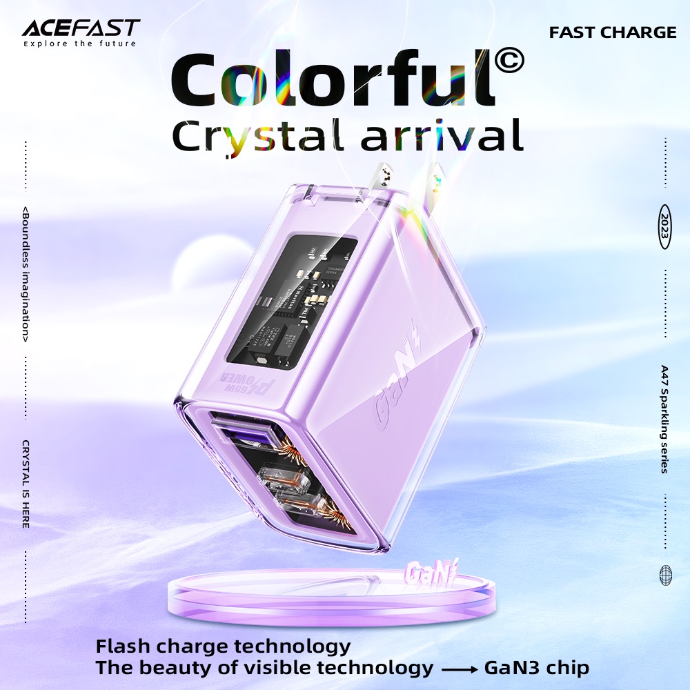 ACEFAST A47 65W GaN Charger Quick Charge 4.0 3.0 ประเภท C PD USB C Charger สําหรับโทรศัพท์ 14 13 12 