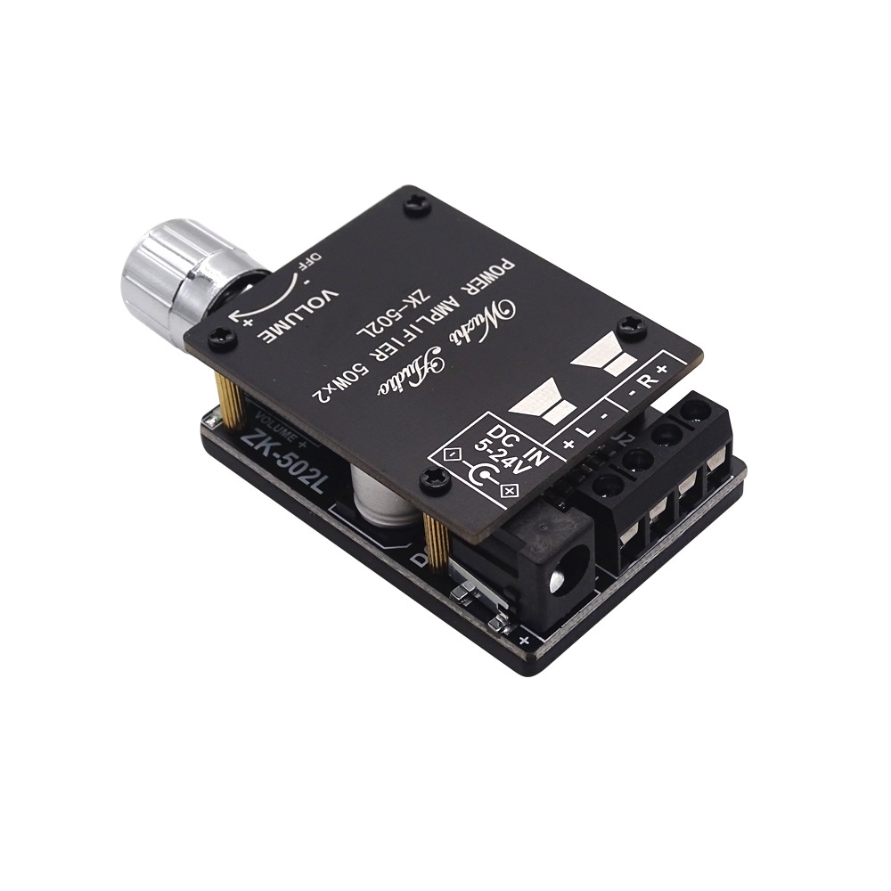 ZK-502L มินิบลูทูธ 5.0 บอร์ดขยายเสียงดิจิตอล 2.0 Dual Channel 50W*2 Volume band Switch band ที่อยู่อ