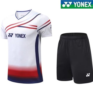 YONEX ชายและหญิงแบดมินตันแขนสั้นเกมด้านบนเด็กการฝึกอบรมเสื้อยืด