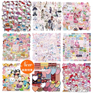 50 แผ่น สติกเกอร์ ลายการ์ตูน Hello Kitty น่ารัก สีชมพู สําหรับตกแต่งสเก็ตบอร์ด โน้ตบุ๊ก กีตาร์ สติกเกอร์