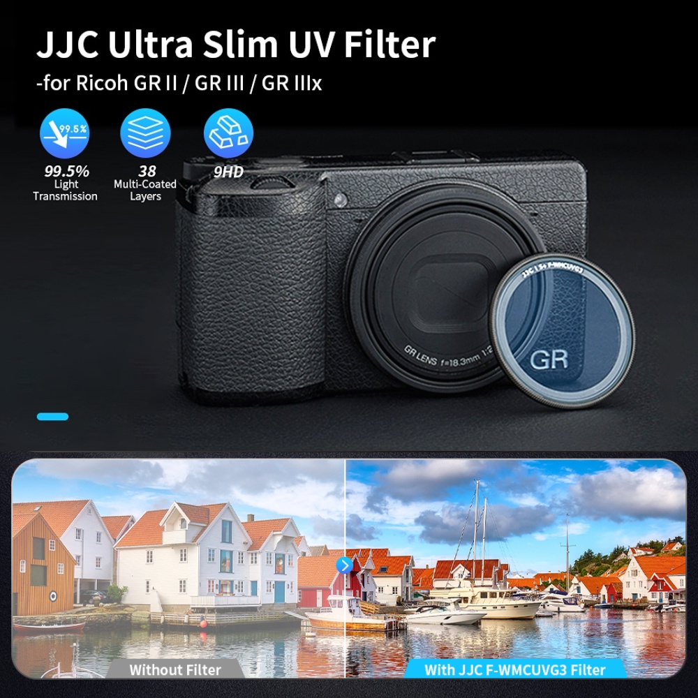 JJC UV Filter S+ L39 ตัวป้องกันเลนส์ Ricoh GR IIIx GR III GR II GR3x GR3 GR2 Richo GRIII GRIIIx GRII อุปกรณ์เสริมกล้อง