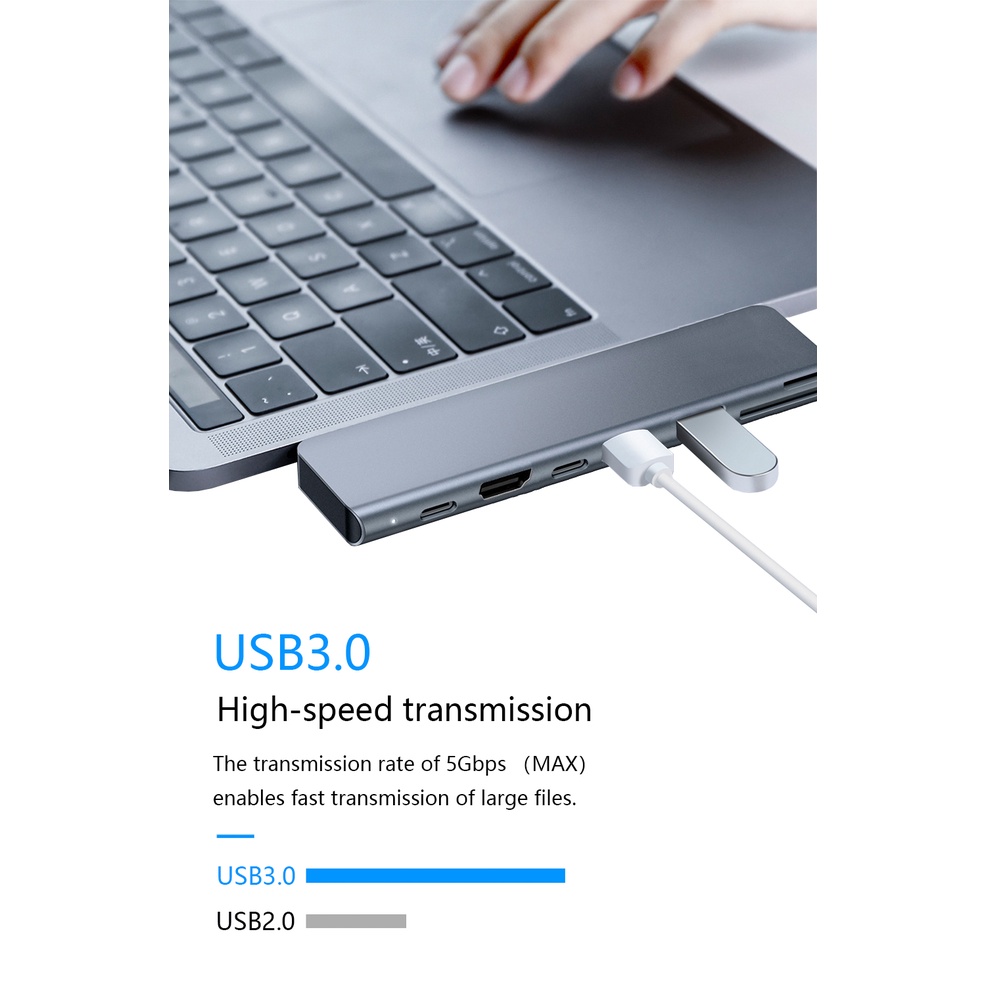 7-in-1 ฮับแปลงคอมพิวเตอร์ 3.0 * 2 Thunderbolt 3 สําหรับ MacBook Apple