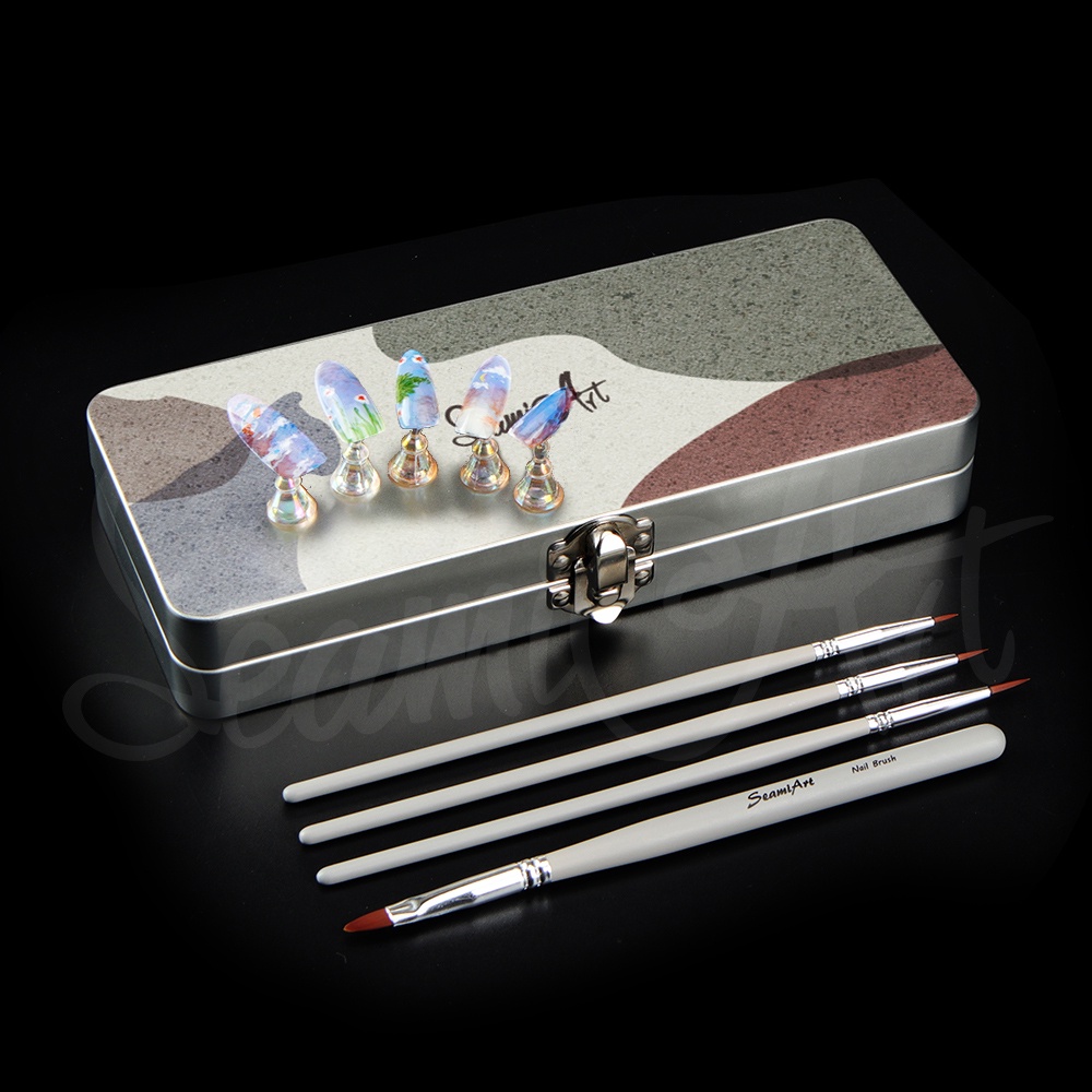 Seamiart ชุดเพ้นท์เล็บ สีเมทัลลิก 50 สี พร้อมแปรงทาสี - รูปที่ 3
