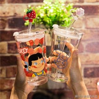 [Crayon Shin-chan Qu Cup] แก้วน้ํา ลายชินจังน่ารัก สไตล์เกาหลี เรียบง่าย พร้อมหลอดดูด สําหรับผู้ใหญ่ และนักเรียนหญิง