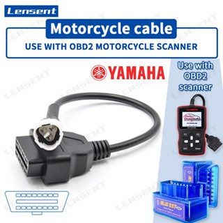 Lensent Yamaha 3pin ถึง 16pin OBD วินิจฉัยสายเคเบิลต่อขยาย สําหรับ Yamaha รถจักรยานยนต์วินิจฉัยสายเคเบิลอะแดปเตอร์ OBD รหัสความผิดพลาดอ่านและล้าง ELM327 YZF R1 / YZF R6 / XSR