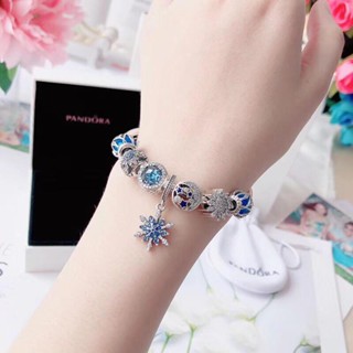 Pan_ สร้อยข้อมือ ลายเกล็ดหิมะ สีฟ้า FDD66 CI686 GR66RE8E8