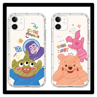 เคส iPhone13 น่ารักการ์ตูน ระหลาดเคส รูปแบบตลก เคสนิ่ม คู่หมีพูห์น่ารักหนัง โปร่งใส ความกดอากาศ ฝาครอบป้องกันการตก สำหรับ เคสไอโฟน11 โทรศัพท์ ip i 6s 7 8 plus 11 เคสไอโฟน 13 เคสไอโฟน 12 pro max mini เคสไอโฟน7พลัส xs XR iPhone case เคสโทรศัพท์