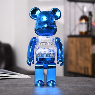 Bearbrick400 บล็อกตัวต่อ รูปหมี ชุบไฟฟ้า ของขวัญ สําหรับตกแต่งบ้าน