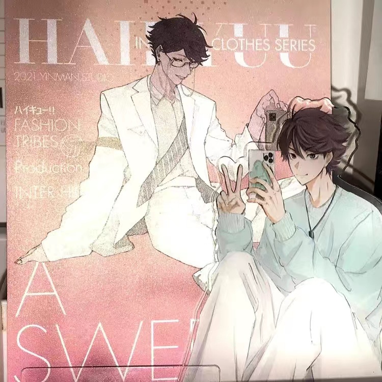วอลเลย์บอล Junior ขาตั้งอะคริลิค Haikyuu Humanoid ขาตั้งเครื่องประดับ Hyuga Shoyo Kageyama Toeo Tsukishima Firefly และ Toru Kawajima Claw บด Kuroo Tetsuro