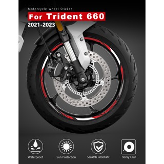 สติกเกอร์ติดขอบล้อรถจักรยานยนต์ กันน้ํา 17 นิ้ว สําหรับ Triumph Trident 660 2023 Trident660 2021 2022