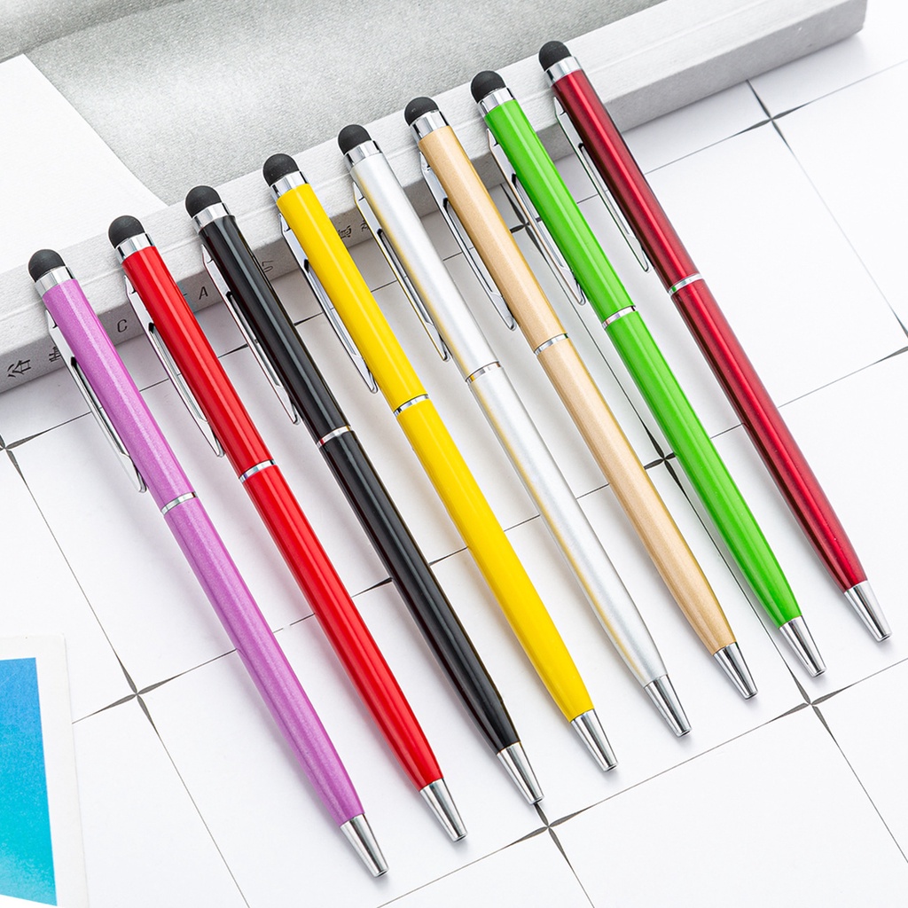 Universal 2 in 1 Capacitive Stylus ปากกาลูกลื่นสําหรับ iPad iPhone แท็บเล็ต Samsung Galaxy All Universal Touch Screen อุปกรณ์