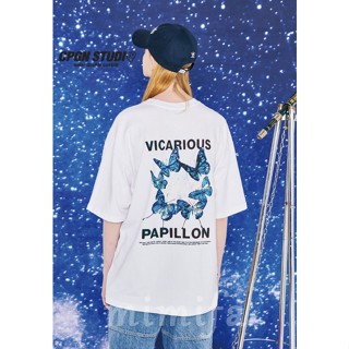 [CPGN Studio] เสื้อแขนสั้น พิมพ์ลายกราฟฟิค PAPILLON