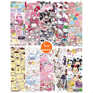 สติกเกอร์ ลาย Sanrio Kuromi Melody Cinnamon Dog Hello Kitty น่ารัก กันน้ํา สําหรับตกแต่งสมุดภาพ แก้วน้ํา ipad