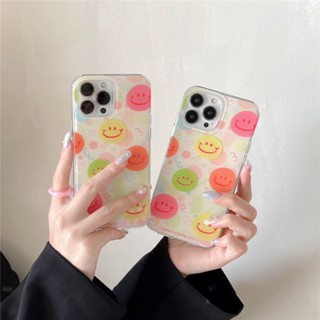 [เคสมือถือ ลายหน้ายิ้ม หลากสีสัน กันตก สําหรับ iPhone14pro 13 12 pro max 1