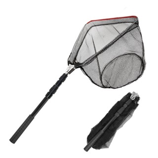 SANLIKE  Aluminum Pipe Handle Telescopic Pole Rubber Coated Waterproof Nylon Net Set Foldable Portable Fishing Net