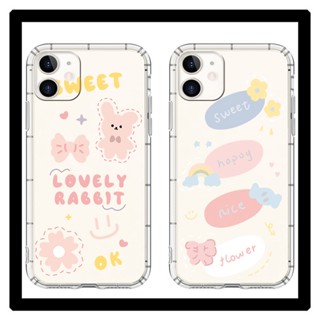 เคส iPhone7plus สร้างสรรค์ น่ารักการ์ตูน สีใส เคสโทรศัพท์มือถือ สไตล์เกาหลี กระต่าย เคสซิลิโคน สำหรับ เคสไอโฟน11 โทรศัพท์ ip i 6s 7 8 plus 11 เคสไอโฟน 13 เคสไอโฟน 12 pro max mini เคสไอโฟน7พลัส xs XR iPhone case เคสโทรศัพท์