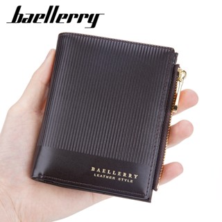 Baellerry กระเป๋าสตางค์ ใบสั้น ใส่เหรียญได้หลายใบ มีซิปแนวตั้ง สไตล์ยุโรป และสหรัฐอเมริกา สําหรับผู้ชาย