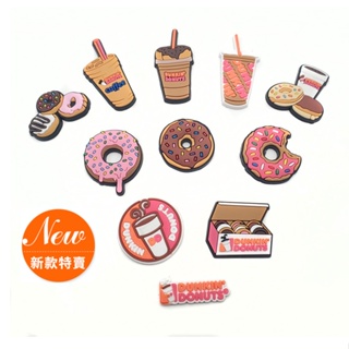 ขายดี DUNKIN DONUTS หัวเข็มขัดยางนิ่ม รูปโดนัท ดอกไม้น่ารัก ถอดออกได้ อุปกรณ์เสริม สําหรับตกแต่งรองเท้า Crocs Jibbitz Zhibixing