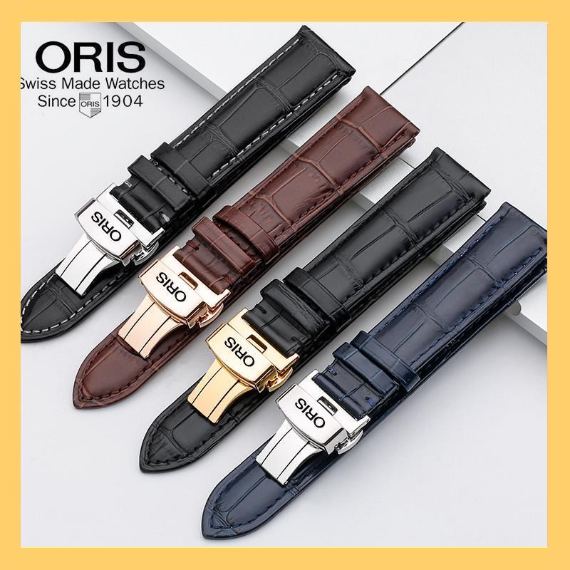 สายนาฬิกาข้อมือ Oris สายหนังวัวแท้ หัวเข็มขัดคู่ 20 มม. สําหรับผู้ชาย และผู้หญิง 0310
