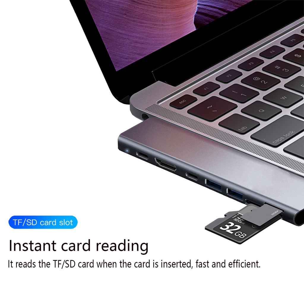 7-in-1 ฮับแปลงคอมพิวเตอร์ 3.0 * 2 Thunderbolt 3 สําหรับ MacBook Apple