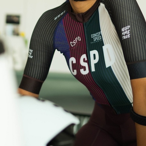 CSPD CONCEPT SPEED Cycling Jersey Areo Fit Race Cut 3 Back Pocket Full Zipper Multicolor Overalls