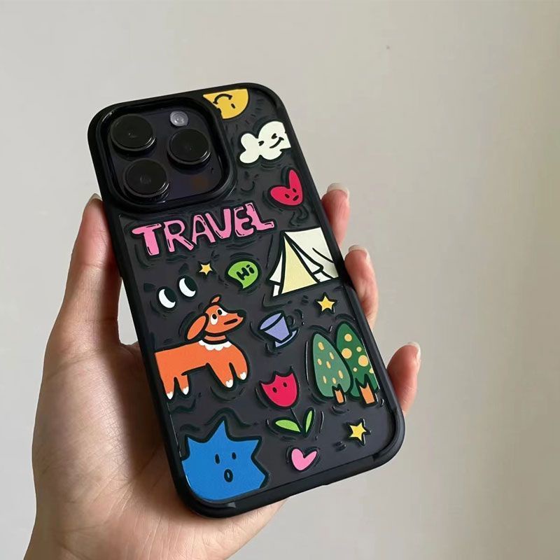 Cute Puppy Graffiti Phone Case For Iphone14promax Apple Phone Case for iphone 13pro Xs XR
