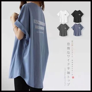 พร้อมส่ง เสื้อยืดแขนสั้น ทรงหลวม ขนาดใหญ่ พิมพ์ลาย สไตล์เกาหลี และญี่ปุ่น สําหรับผู้หญิง