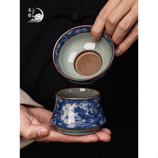 Jingdezhen ที่กรองชาเซรามิค แฮนด์เมด แยกชา สําหรับสํานักงาน ครัวเรือน