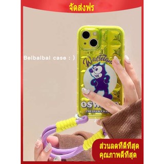 เคสไอโฟน 13 เคสมือถือลายการ์ตูน iPhone13ที่นิยมในโลกออนไลน์น่ารักเหมาะสำหรับ Apple 14proamx สายคล้องข้อมือ12/11รูปสี่เหลี่ยมขนมเปียกปูนสองชั้น13promax เคสนิ่มหุ้มทั้งตัวสำหรับผู้หญิงสร้างสรรค์รุ่นใหม่