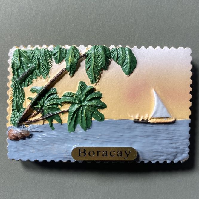 ฟิลิปปินส์ Boracay Tourist ของที่ระลึก Creative สามมิติ Ocean สไตล์แม่เหล็กตู้เย็นสติกเกอร์หัตถกรรมค