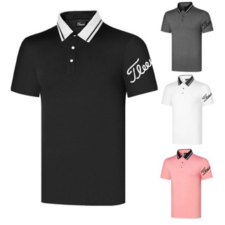 Titleist ใหม่ เสื้อยืดโปโลลําลอง แขนสั้น ดูดซับเหงื่อ สไตล์เกาหลี แฟชั่นสําหรับผู้ชาย เหมาะกับการเล่นกีฬากอล์ฟ กลางแจ้ง