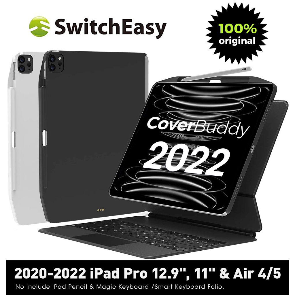 [อัปเกรดปี 2022] เคสแม่เหล็กสำหรับ iPad Pro 12.9 นิ้ว 2022 (รุ่นที่ 6), เคส iPad Pro 11 นิ้ว 2022 2021 2020, Air4/Air5 2022 พร้อมที่ใส่ดินสอ เข้ากันได้กับ Magic Keyboard, Smart Keyboard Folio [รองรับการชาร์จ Apple Pencil ]