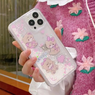 ใหม่ เคสโทรศัพท์มือถือ ลายการ์ตูนหมี ประดับโบว์ กลิตเตอร์ รวมทุกอย่าง สําหรับ iPhone14 13 12 11 Pro MAX