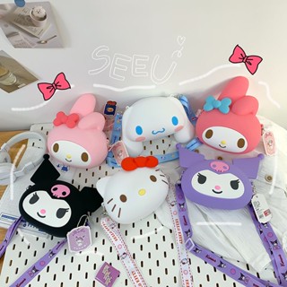 Kawaii Sanrio กระเป๋าสะพายไหล่ สะพายข้าง ซิลิโคน ลายเฮลโลคิตตี้ มายเมโลดี้ ของขวัญวันเกิด สําหรับเด็กผู้หญิง