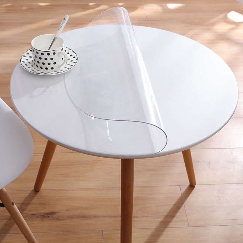 ผ้าปูโต๊ะ พลาสติก PVC ใส กันน้ํา กันน้ํามัน กันลวก แบบหนา ทรงกลม สําหรับโต๊ะกาแฟ