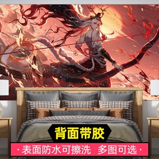 🔥 โปรโมชั่นใหญ่ 🔥Onmyoji โปสเตอร์ Shiranui Asura Demon Sword Ji ขนาดใหญ่สุดอะนิเมะภาพจิตรกรรมฝาผนังสติ๊กเกอร์ติดผนังหอ