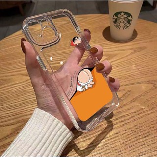 เคสโทรศัพท์มือถือแบบนิ่ม ใส ลายการ์ตูนชินจังจอมแก่น สําหรับ iphone11 12 13 14 promax x xs xr i7 i8