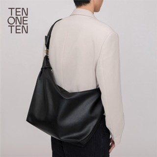 Ten One TEN/Tian Wentian กระเป๋าสะพายไหล่ ขนาดใหญ่ สีดํา สําหรับใส่คอมพิวเตอร์