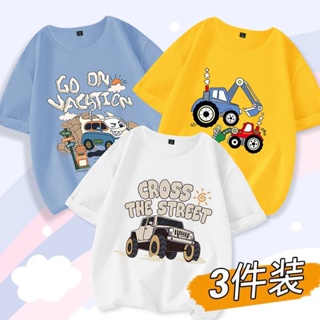 พร้อมส่ง~[โปรโมชั่น] เสื้อยืดแขนสั้น แบบสวมหัว พิมพ์ลายการ์ตูน ทรงหลวม ระบายอากาศ แฟชั่นฤดูร้อน สําหรับเด็กผู้ชาย และเด็กผู้หญิง 2023