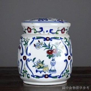 Jingdezhen ขวดโหลเซรามิค ทรงสี่เหลี่ยม ขนาดใหญ่ ของใช้ในครัวเรือน สําหรับใส่เครื่องปรุง น้ําตาล พริก ยา