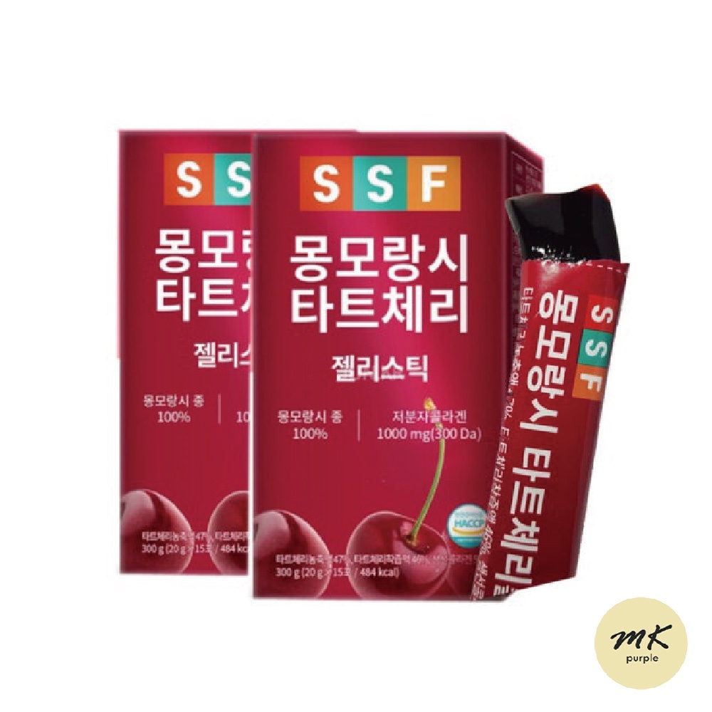 Ssf Cherry เจลลี่สติ๊ก คอลลาเจน 20 กรัม x 15 แท่ง มอนต์มอร์เนนซี่ทาร์ต ความงาม ผิวต่อต้านริ้วรอย เคร