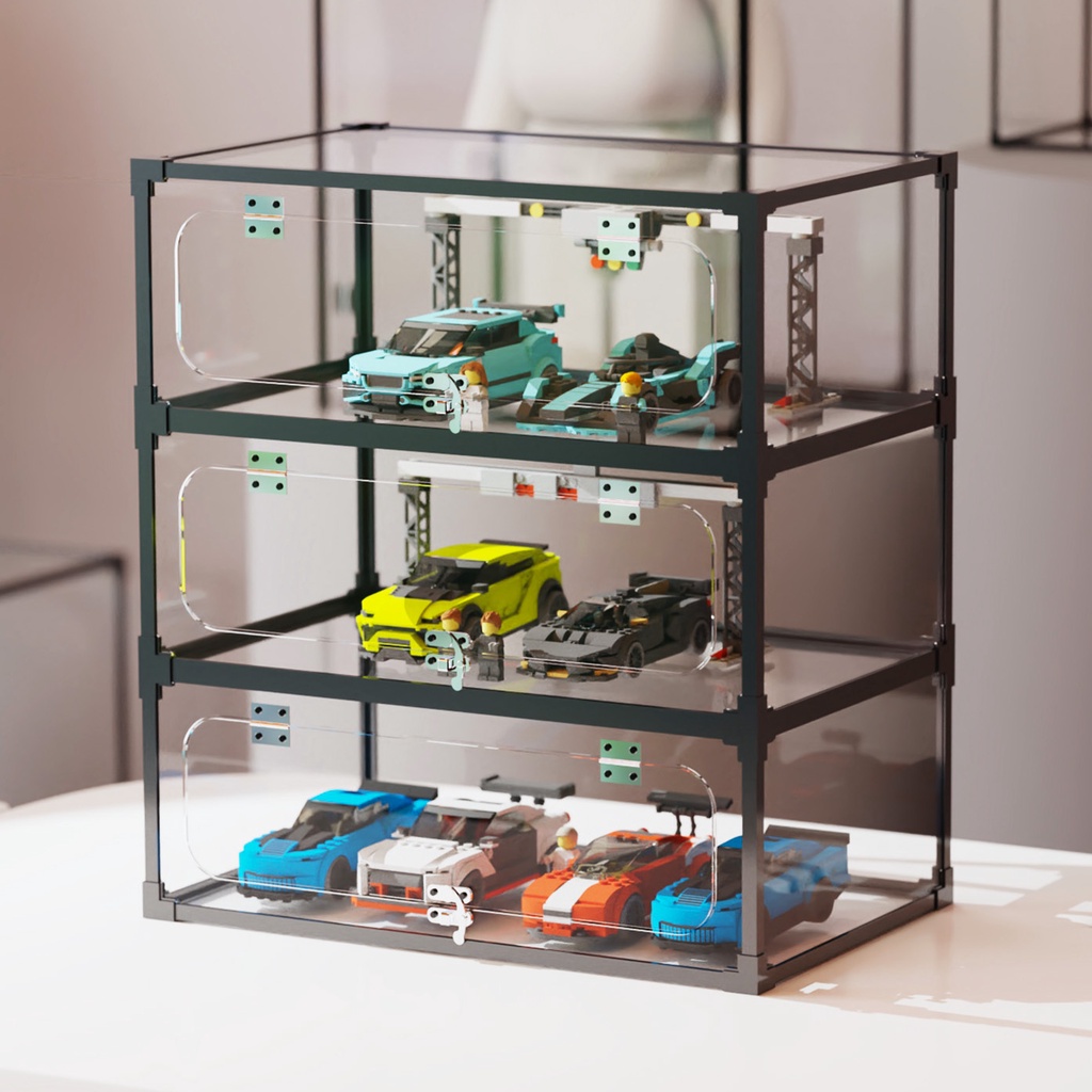 จัดส่งในวันเดียวกัน = McLaren Racing Car กล่องแสดงอะคริลิคเหมาะสําหรับ Lego speed Series 75892/75895