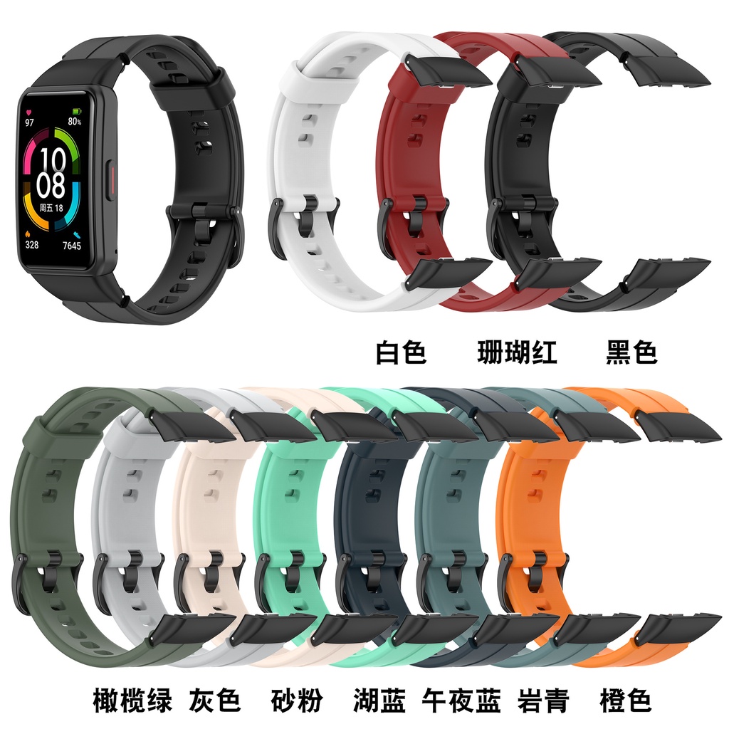 สายนาฬิกาข้อมือ ยางซิลิโคน อุปกรณ์เสริม สําหรับ Huawei Bracelet 6 honor honor band 6